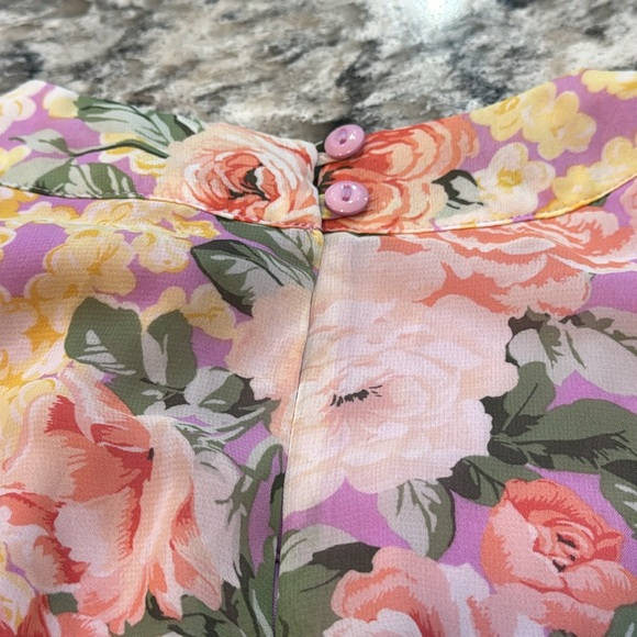 Stella & Julie | Macy’s | Tiered Pastel Floral Sleeveless Maxi Dress Size 4 - Picture 13 of 14